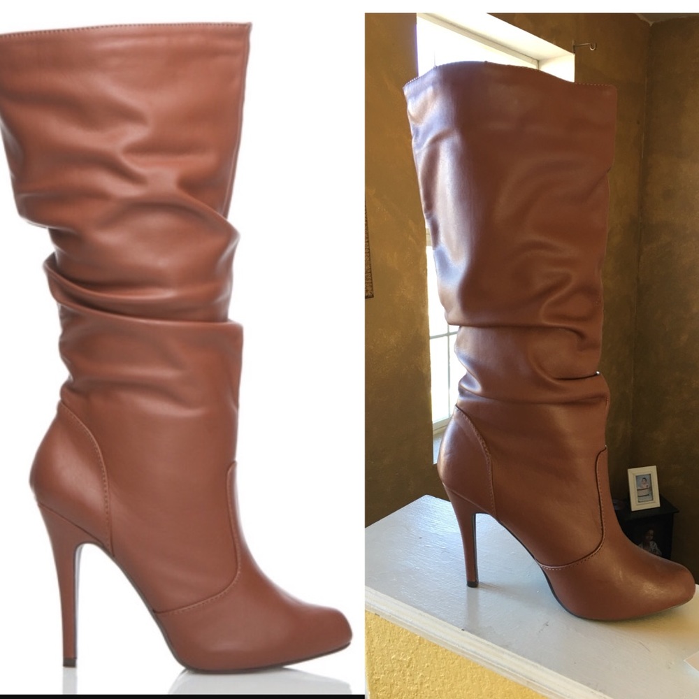 SHOE DAZZLE FAUX LEATHER BOOTS 👢