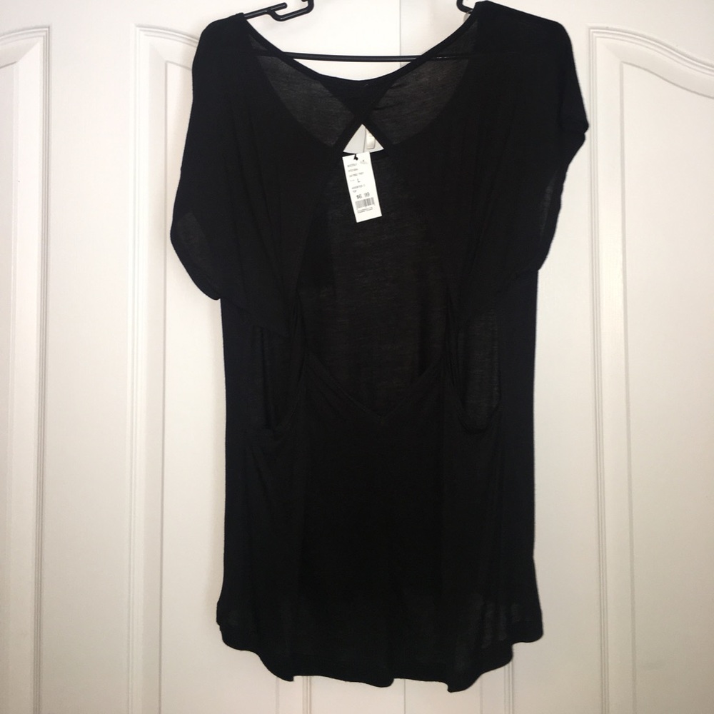 black open back t-shirt