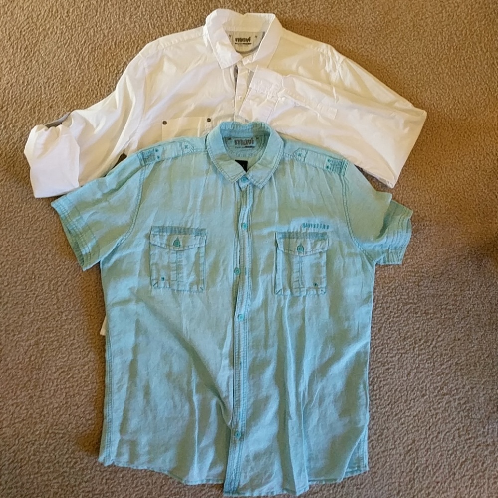 SALE!!! White and blue, soft, 2 pockets shirt