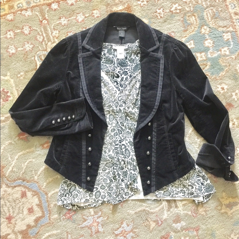 WHBM Corduroy blazer jacket Peplum size 8 M Medium