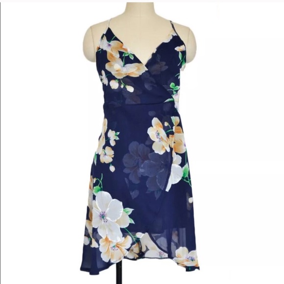 Floral Chiffon Blue Dress - Picture 5 of 5