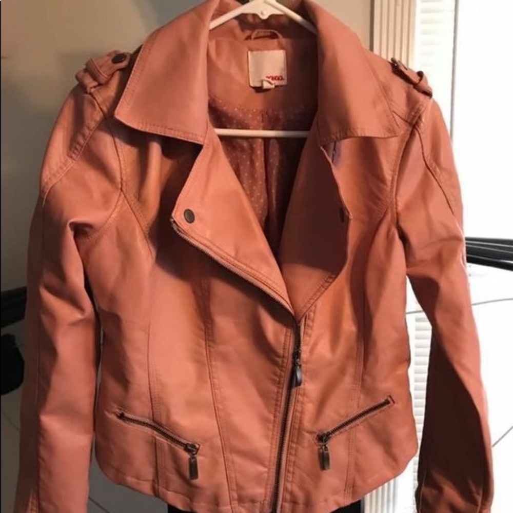 Brand new blush pink faux leather jacket