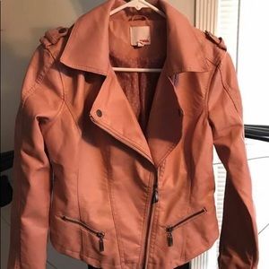Brand new blush pink faux leather jacket