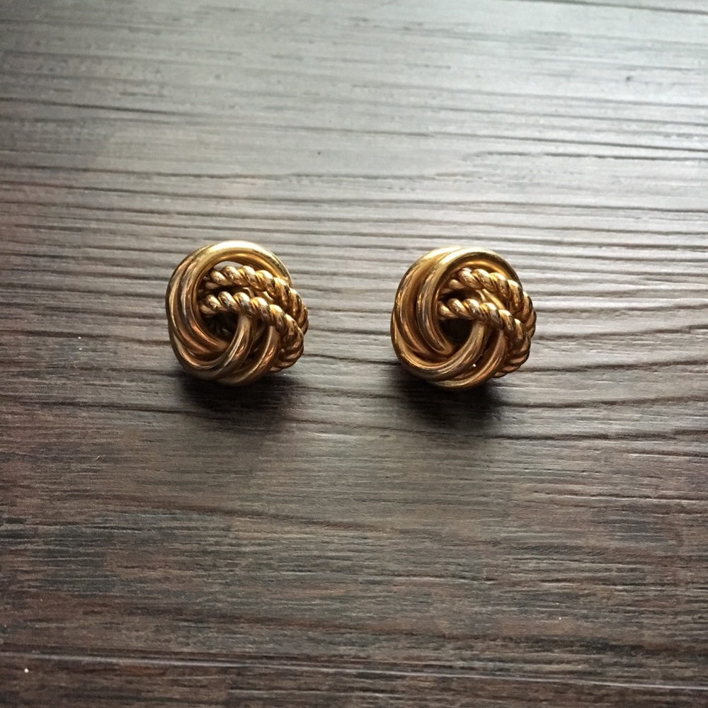 Gold Twist Stud Earrings