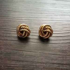 Gold Twist Stud Earrings