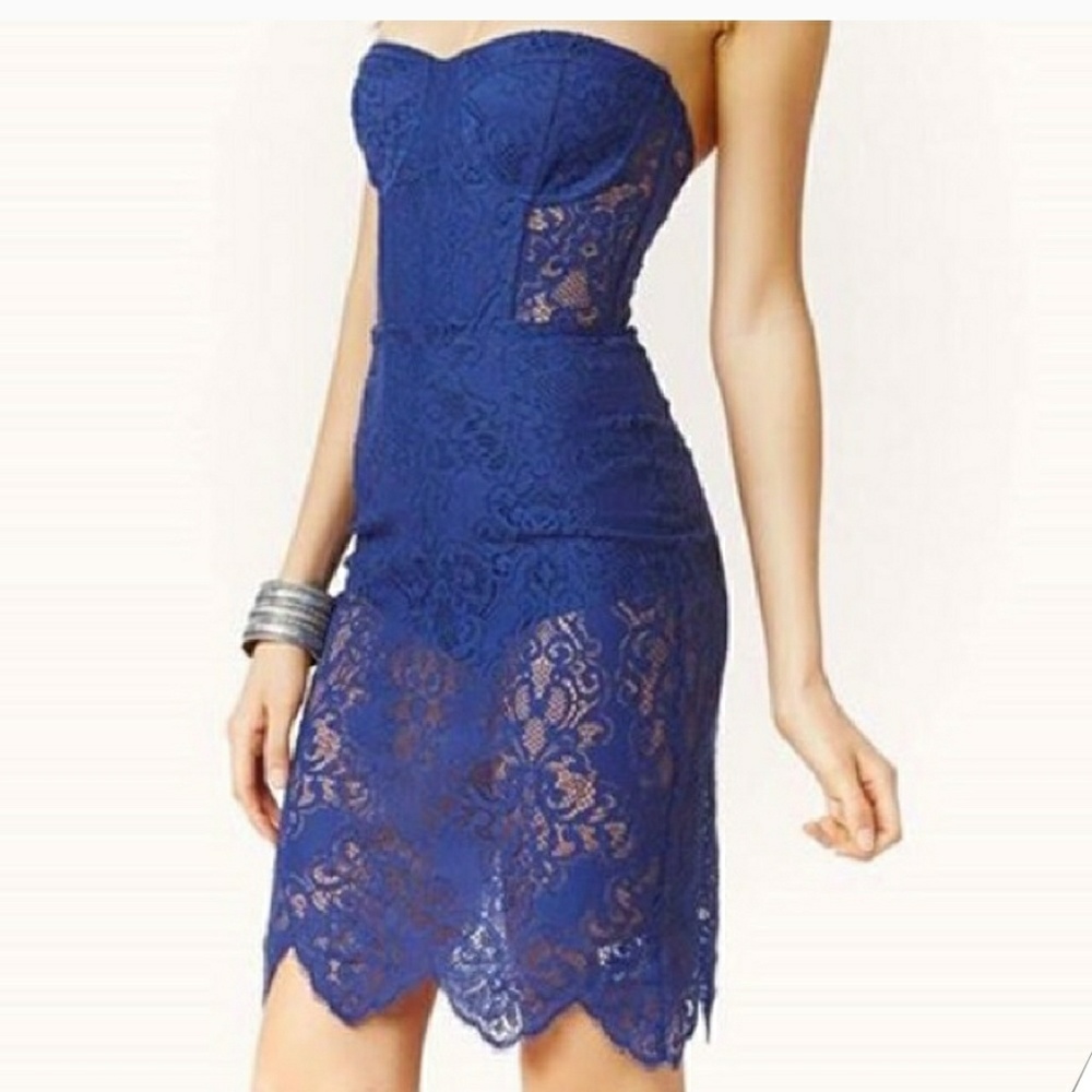 24 HR SALE! For Love & Lemons blue strapless dress