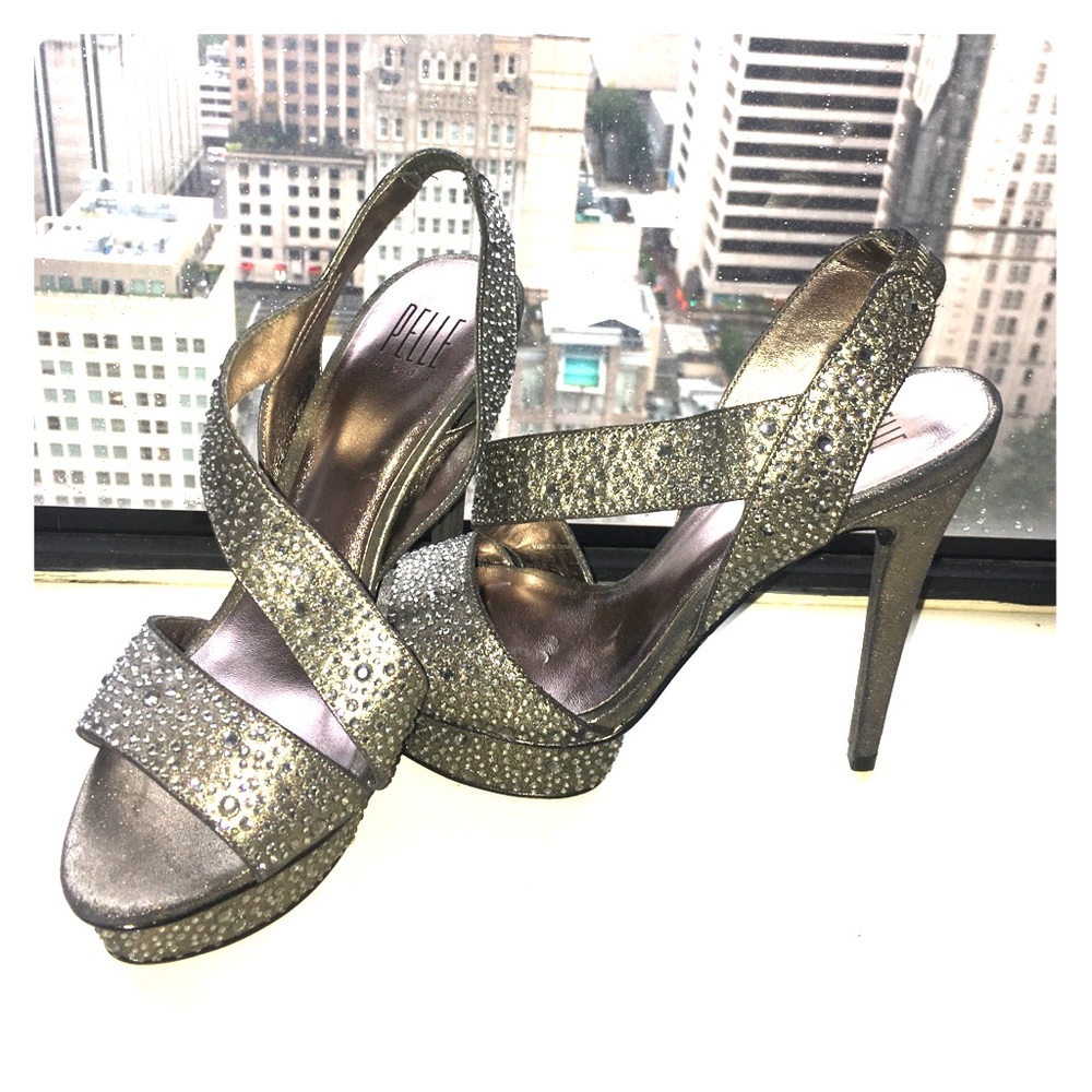 Pelle Moda Silver Studded Stiletto
