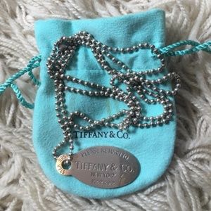 Authentic Return to Tiffany dog tag and chain