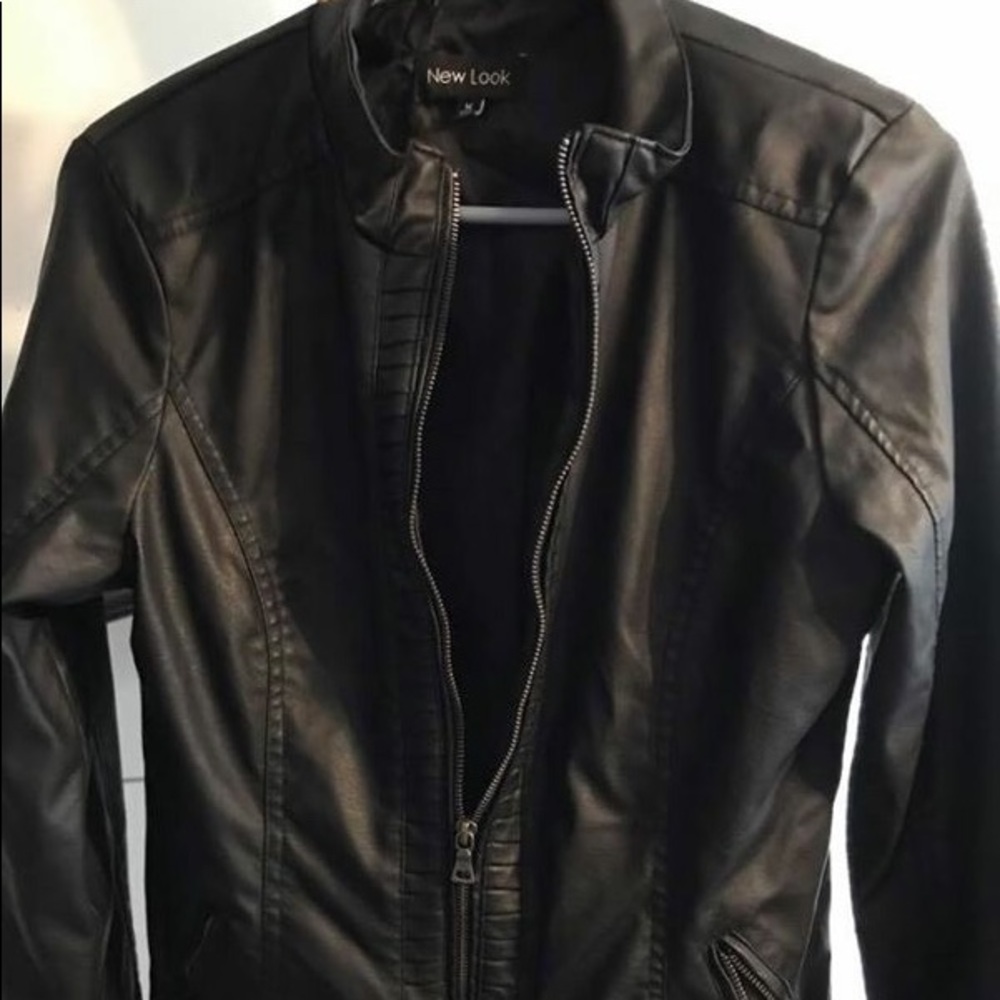 Black faux leather jacket