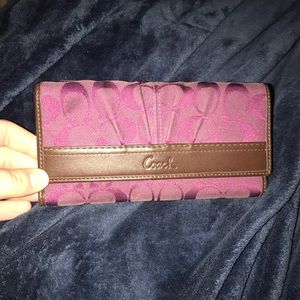 Purple and Brown Coach Wallet