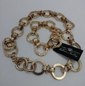 Traci Lynn Gold Rush Necklace and bracelet set