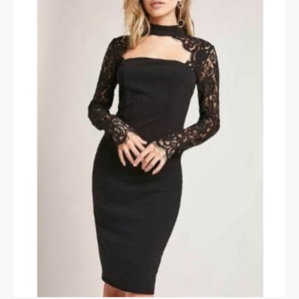 😱SOLD!!!😱 Choker-Neck Bodycon Dress - Picture 1 of 7