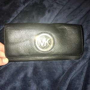 Michael Kors black leather wallet with Gold