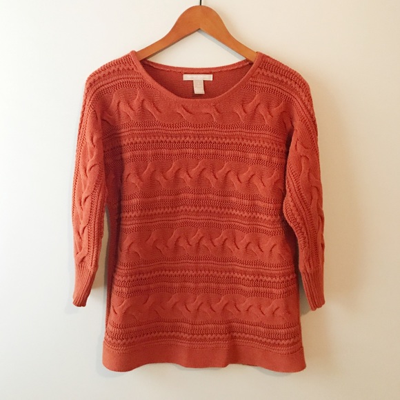 Banana Republic Sweaters - Burnt Orange Cable Knit Sweater