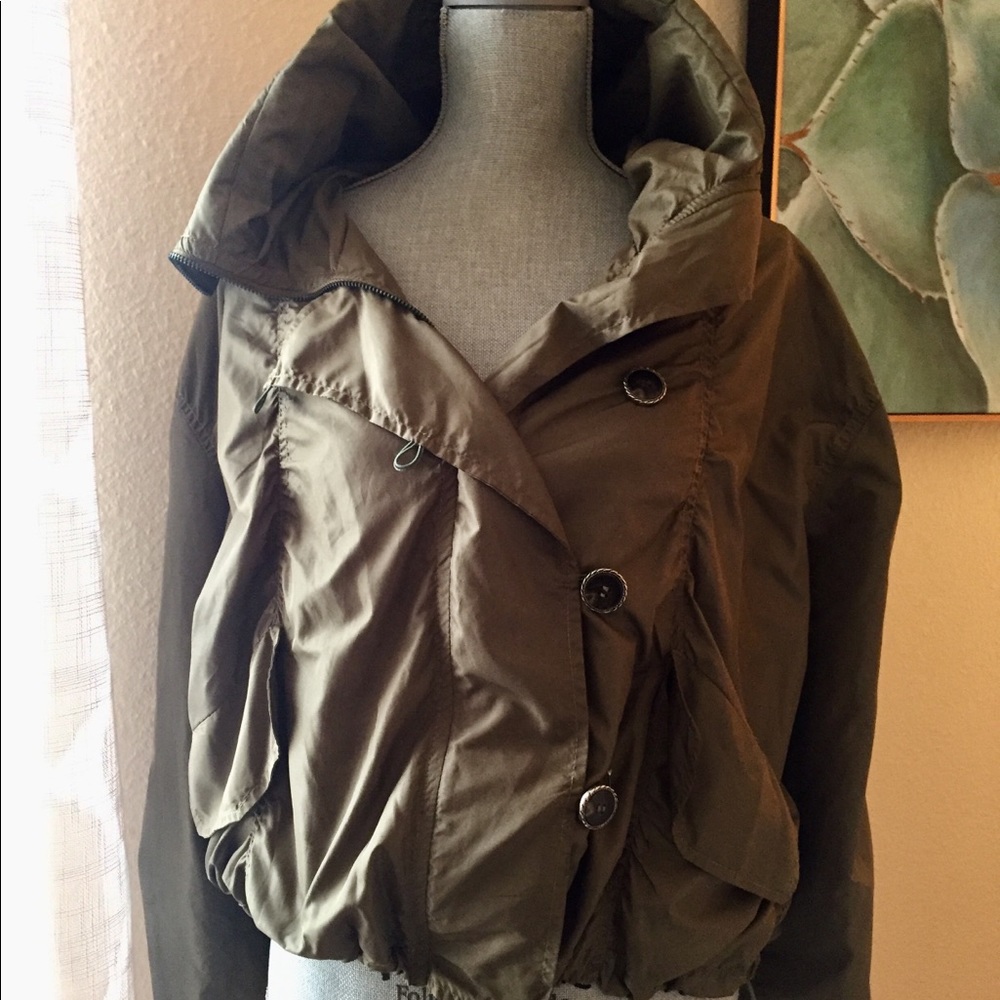 army green windbreaker