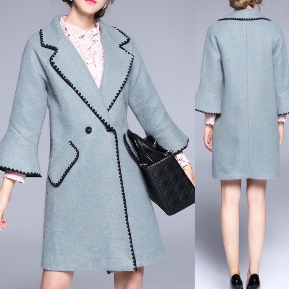 ⚡️SALE🆕HP🏆Blue Bell Lapel pocket Coat - Picture 2 of 4
