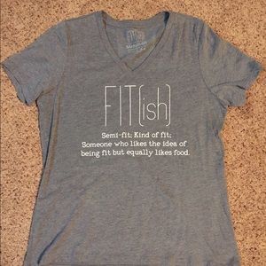 Fitish Medium Grey V-Neck T-shirt