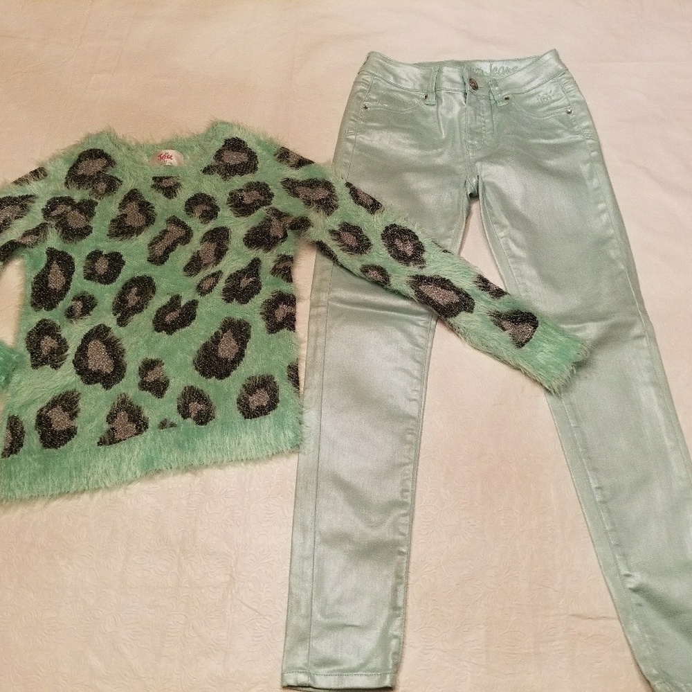 Girls Size 12 JUSTICE Sweater & Jeans