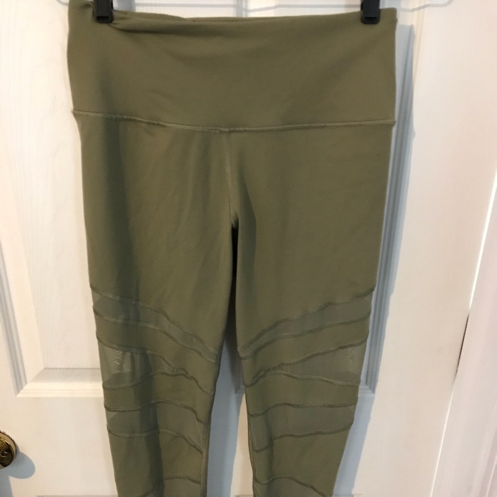 VS mesh panel army green knock out tights