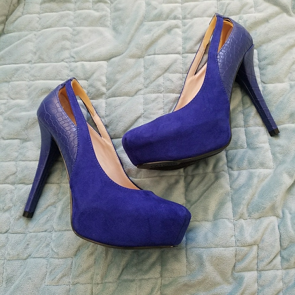 Royal Cobalt Blue Platform Heels