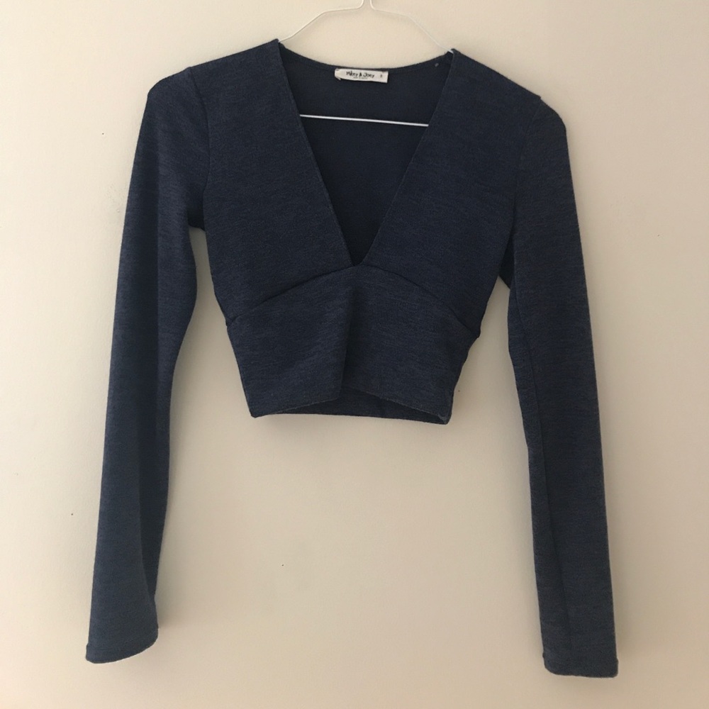 NWOT - Navy Blue Crop Sweater - SIZE S