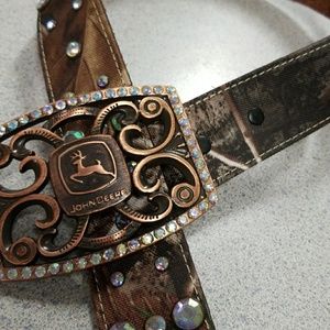 Camo John Deere belt with bling