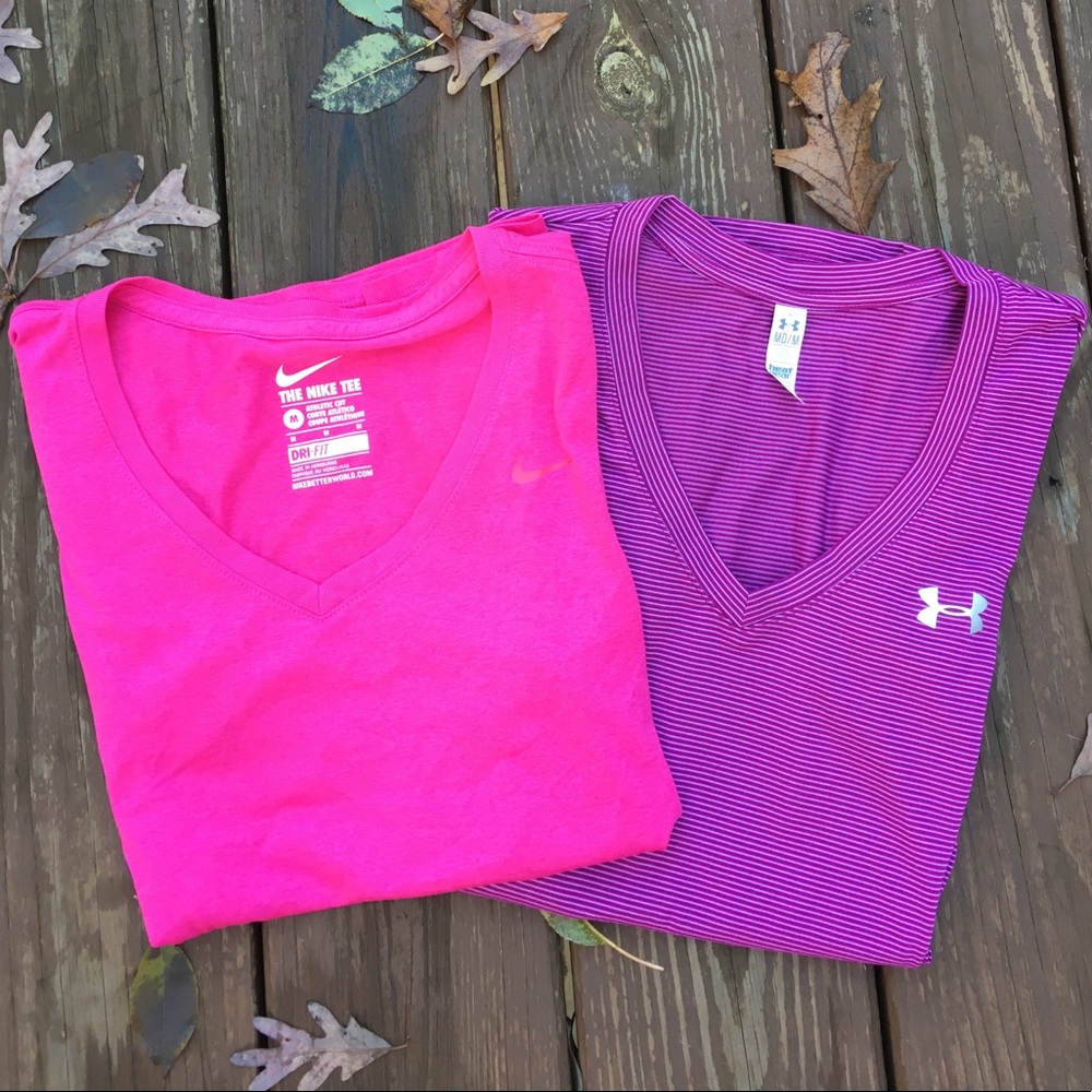 2 Women's Athletic Shirts (Nike/Under Armour)