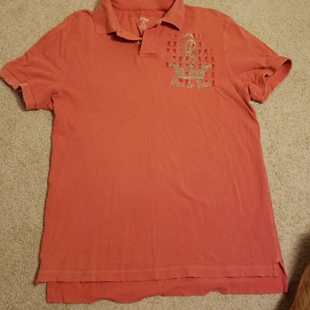 Medium Express distressed polo