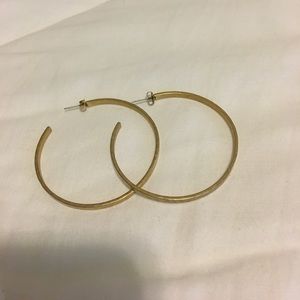 Hammered gold hoops