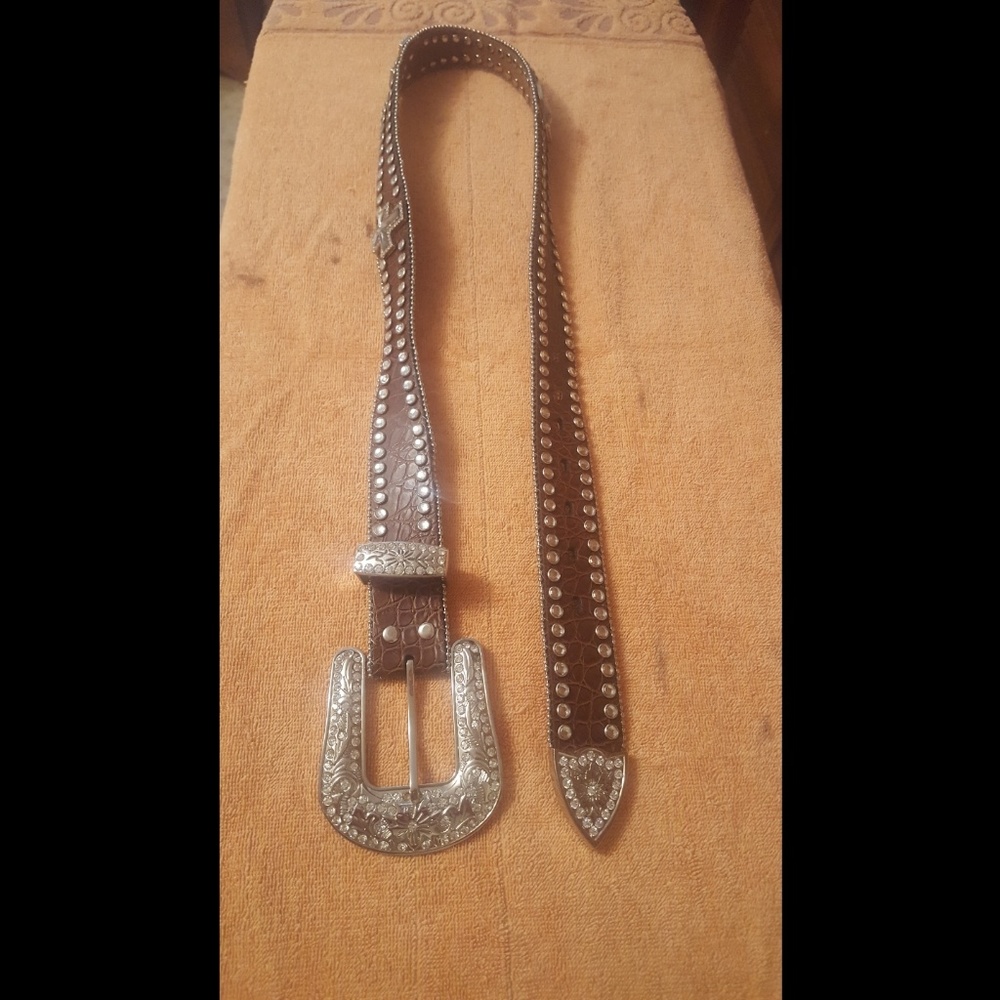 Brown Leather Western Belt