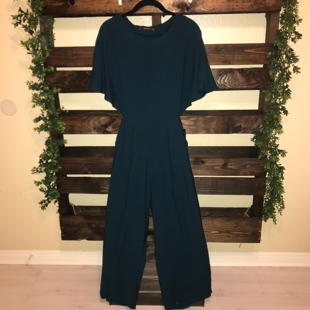 NWT! Zara Dark Sea Green Romper