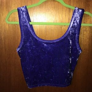 Purple velvet crop top