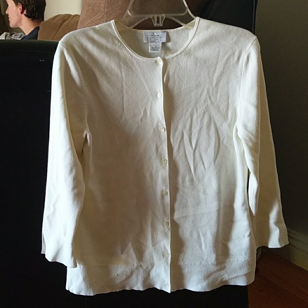 Cream button down sweater