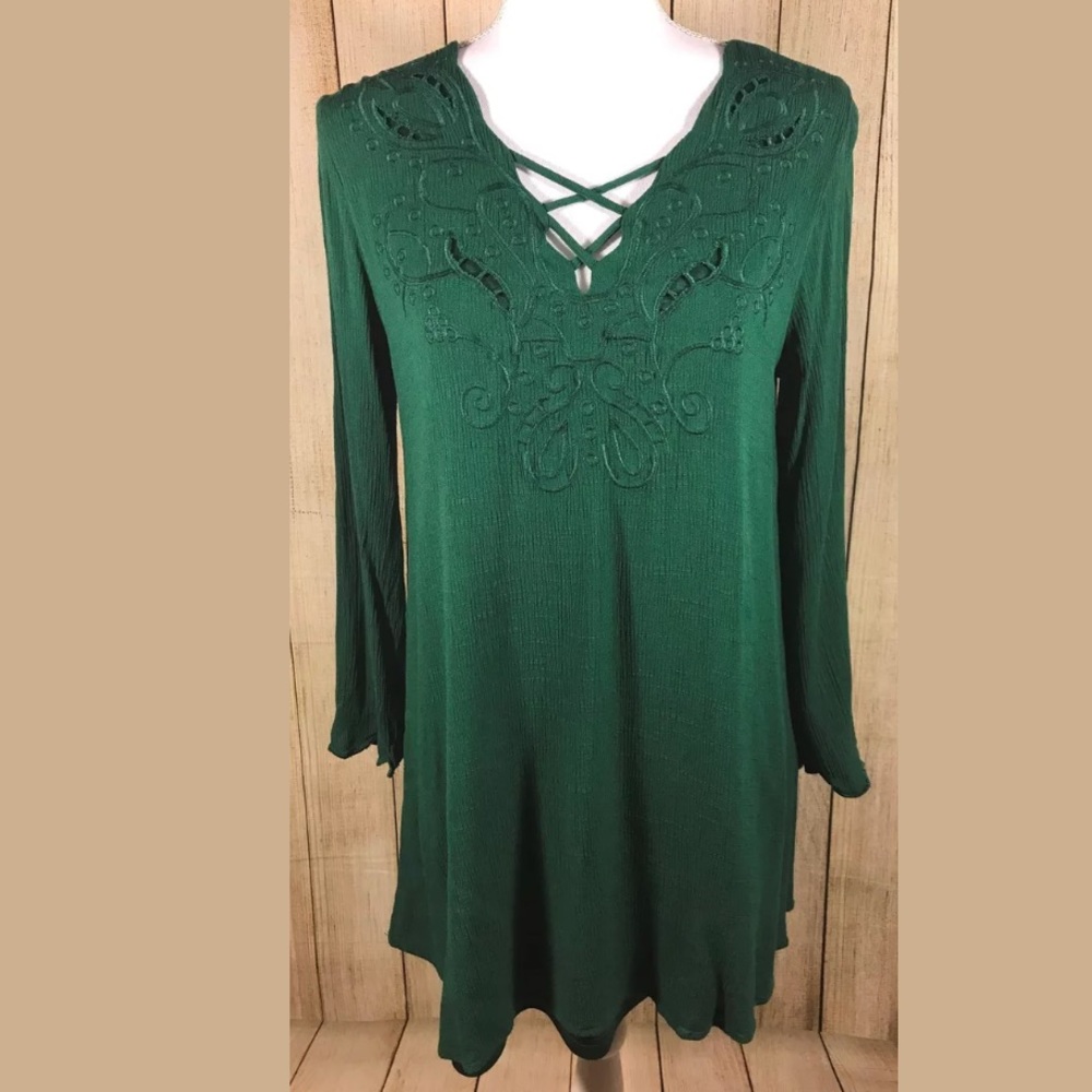 Blu Pepper Women's Dress Size Medium Dark Green