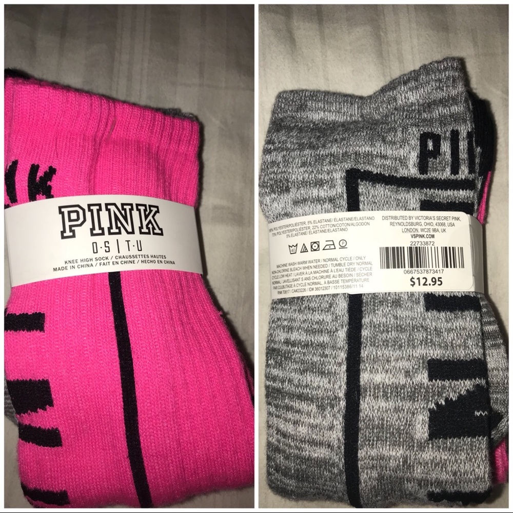 VS PINK KNEE HIGH SOCKS