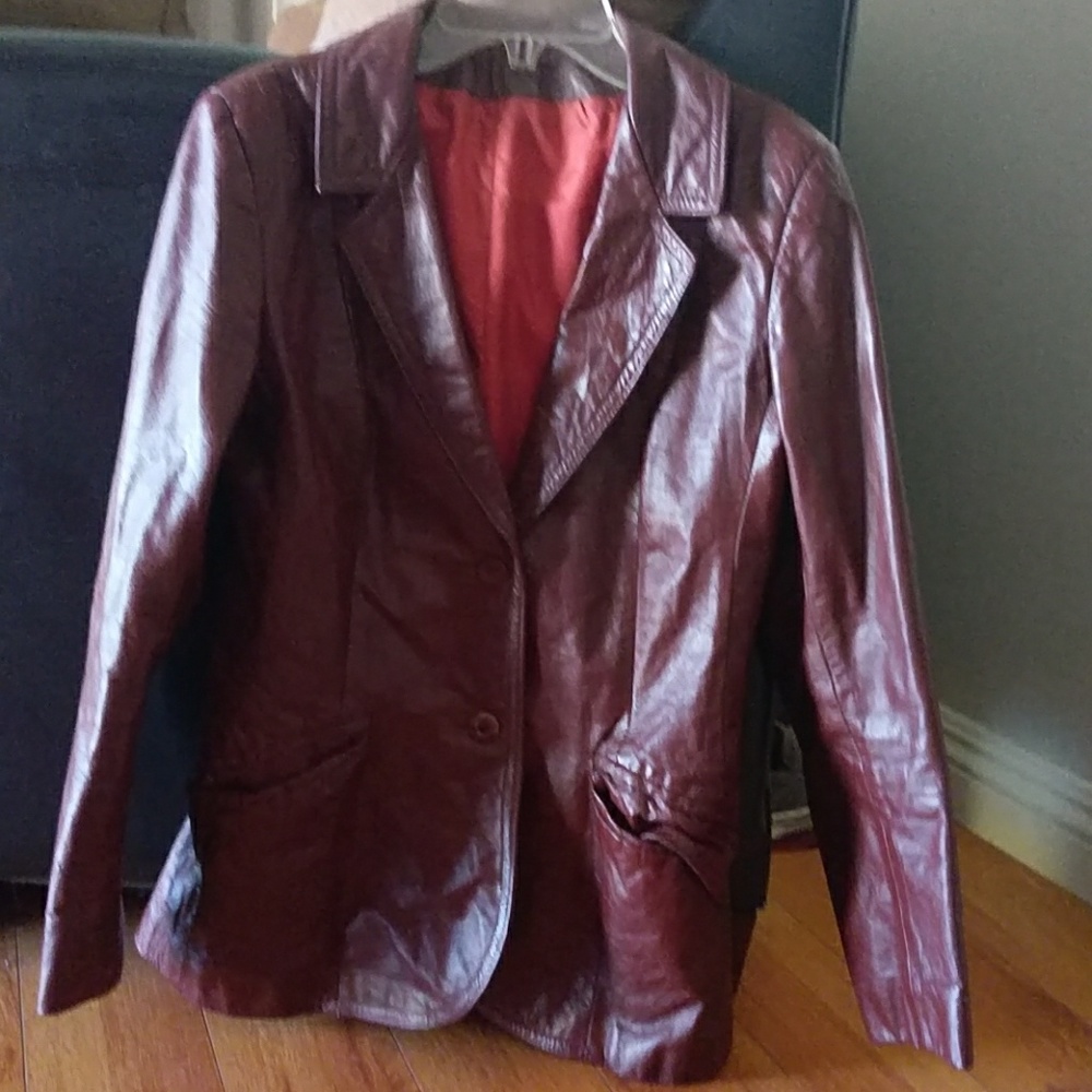 Brown leather jacket