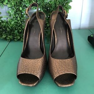 Jessica Simpson Bronze Pearlized Elephant Heel