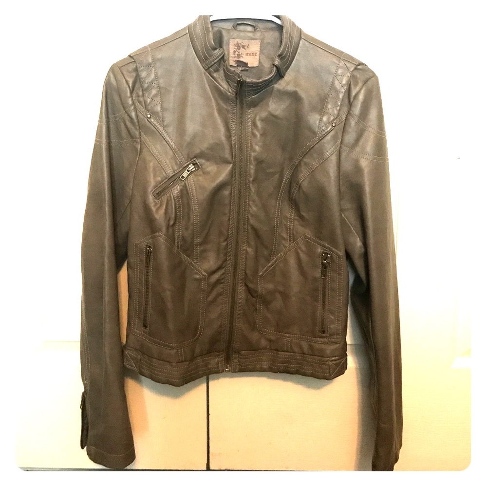 Mine taupe/gray Vegan Leather Jacket Size L