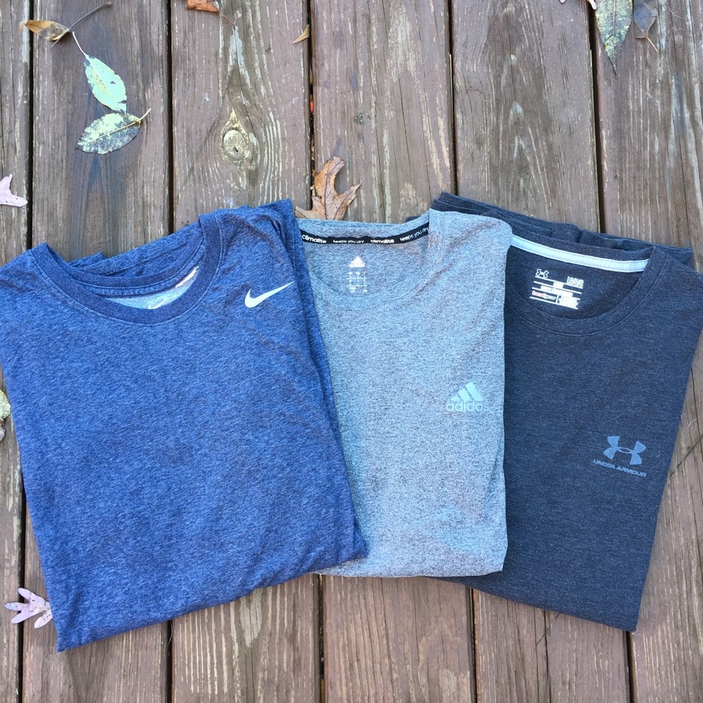 3 Athletic Men's Shirts Nike/Under Armour/Adidas