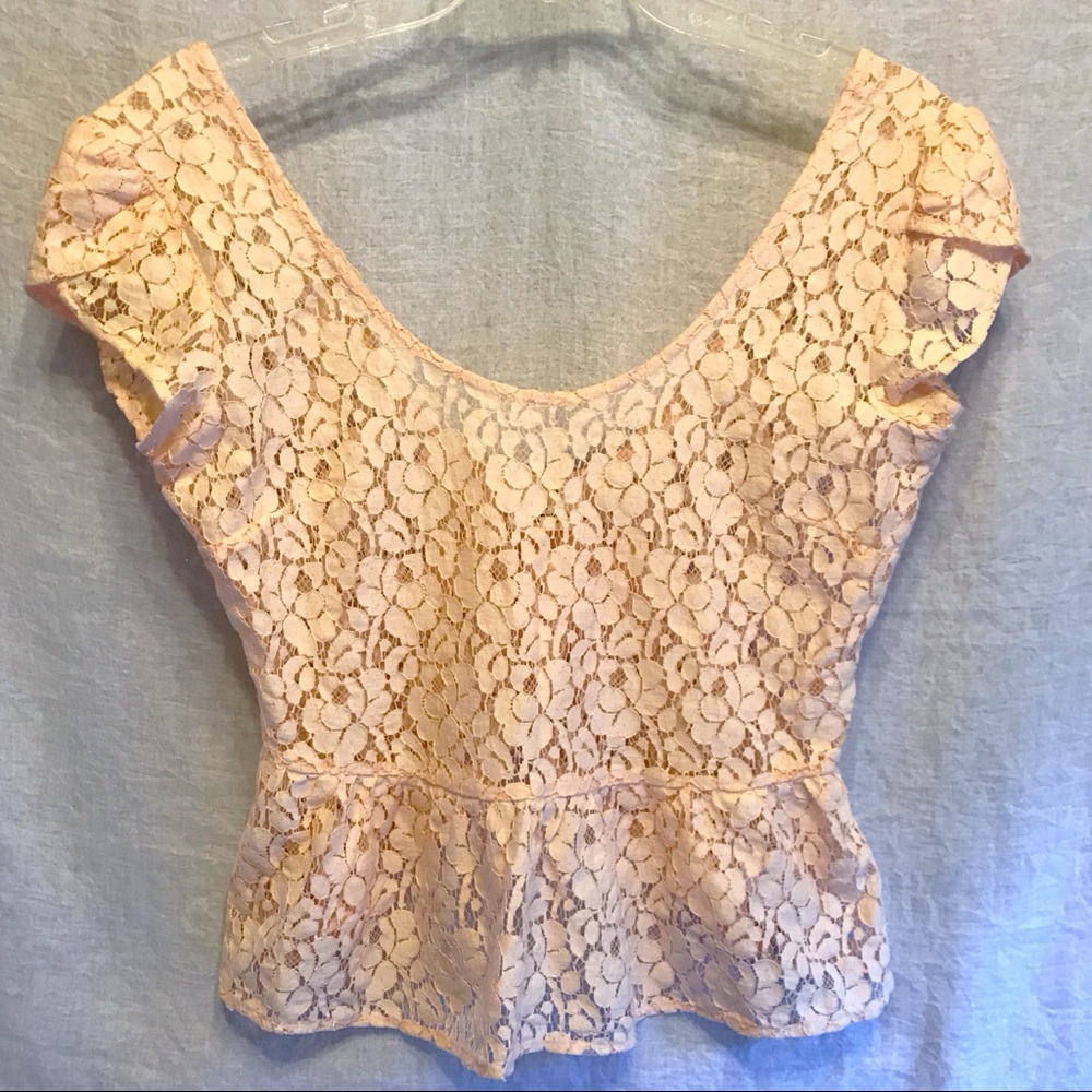 [Urban Outfitters] Lace Peplum Top