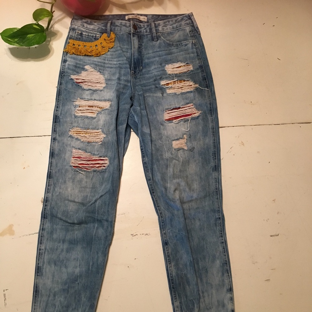Handmade decorated Holistar jeans