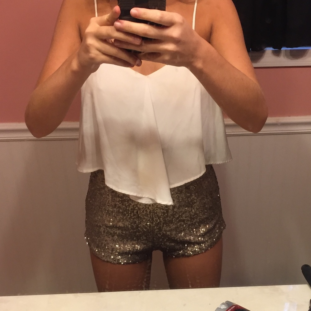 Topshop high waster glitter shorts!