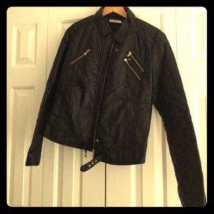 Black leather jacket