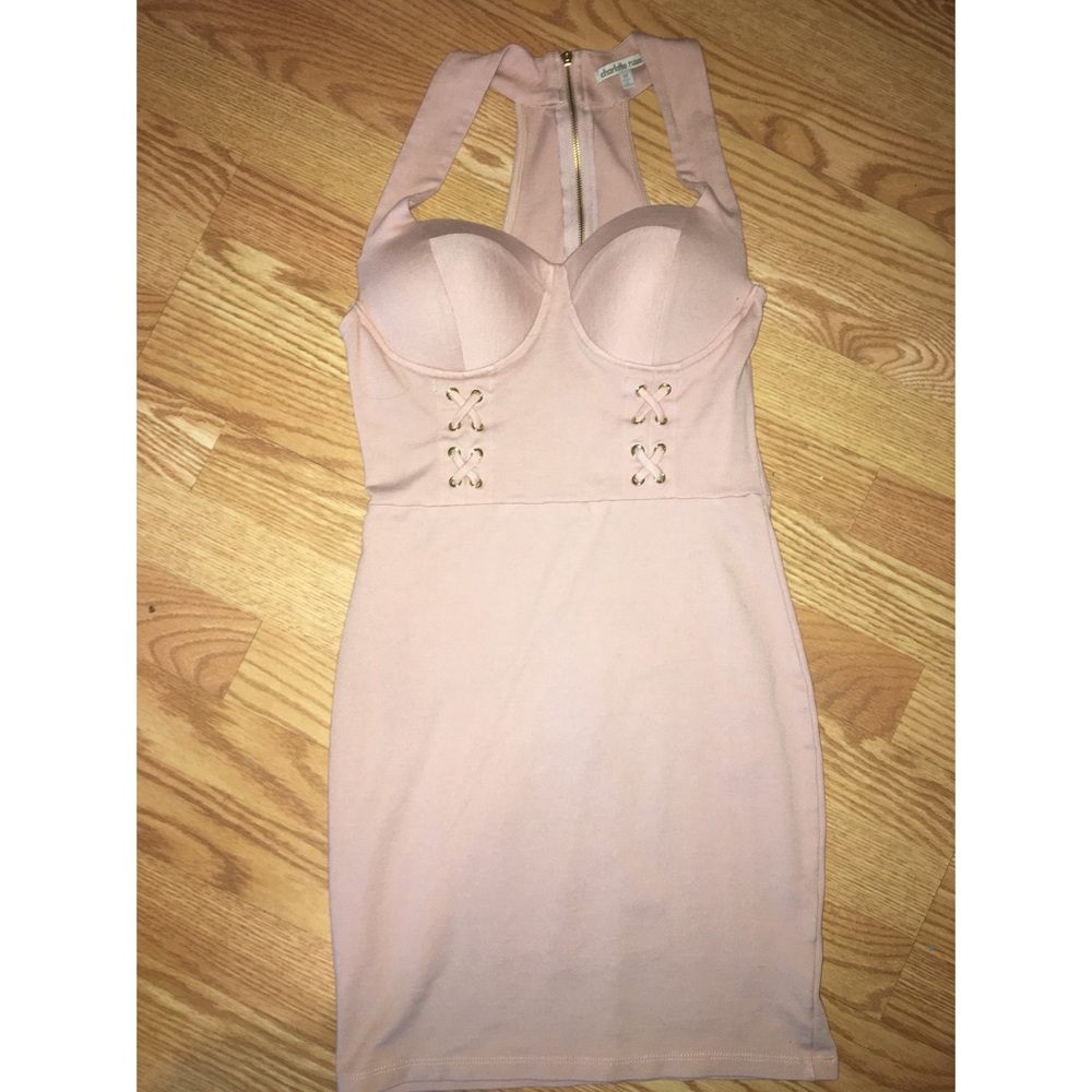 Blush Pink Dress w Gold Detailing