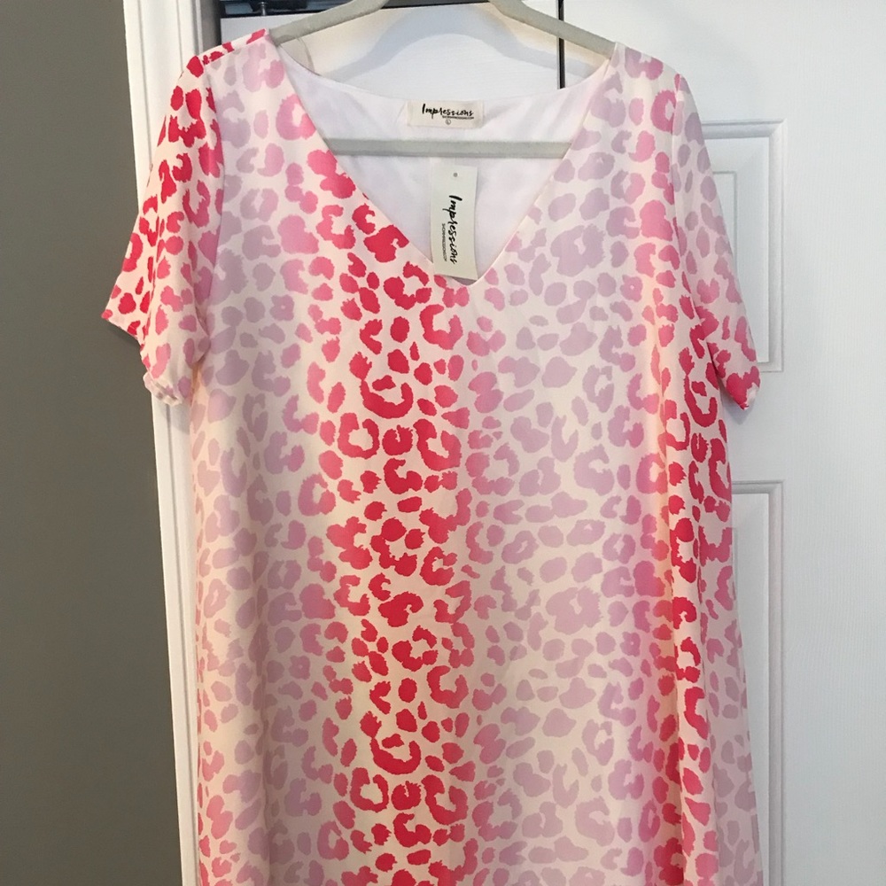 Purple and pink cheetah dress. Never been worn!