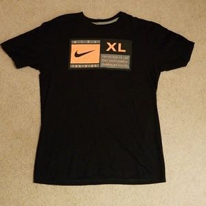 Black Nike T-shirt with Orange and Gray accents