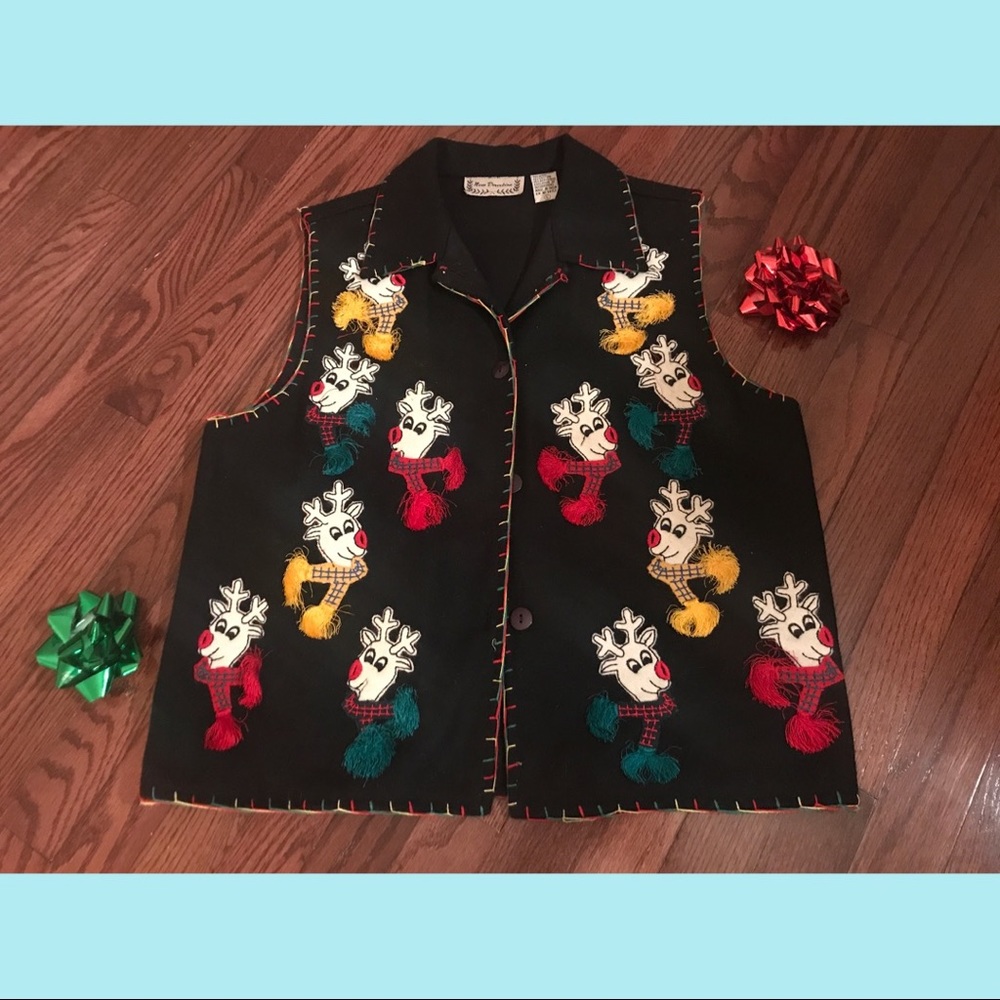 Adorable Christmas reindeer sweater vest