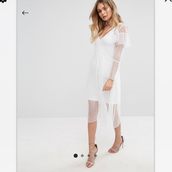 River island mesh ruffle midi dress - Picture 2 of 6