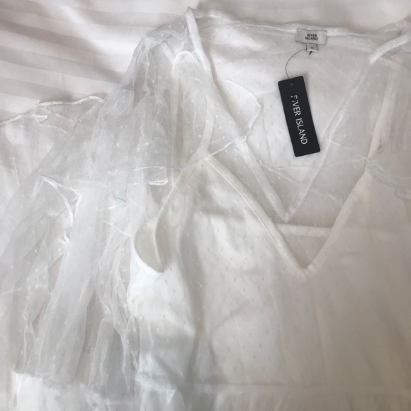 River island mesh ruffle midi dress - Picture 6 of 6