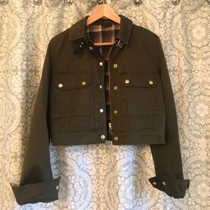 LIKE NEW Topshop cropped military jacket